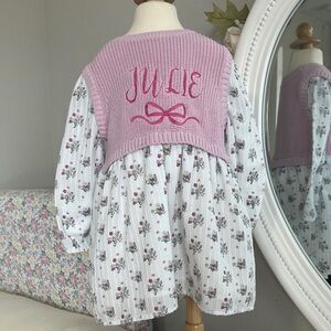 Girl Floral Dress Size 2-3 Years Embroidered Julie